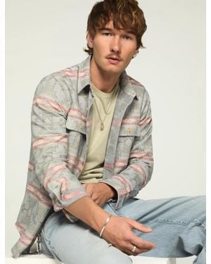 Lucky Brand Jacquard Humboldt Utility Shirt - Gray
