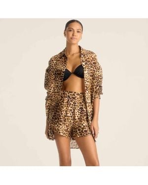 Vitamin A Playa Linen Boyfriend Shirt - Brown