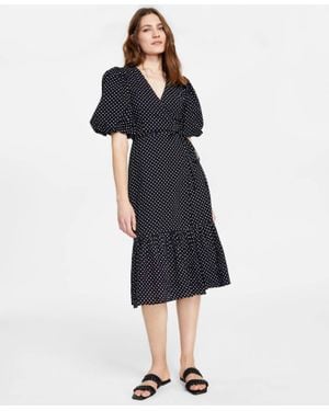 MINKPINK Polka Dot Wrap Midi Dress - Blue