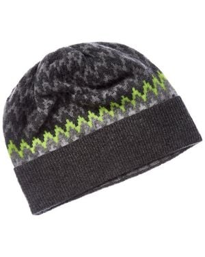 Brodie Cashmere Fairisle Cashmere Beanie - Gray