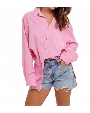 Wishlist Beach Bum Embroidered Button Down Shirt