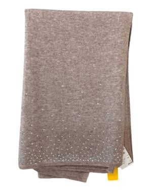 InCashmere Embellished Border Scarf - Brown