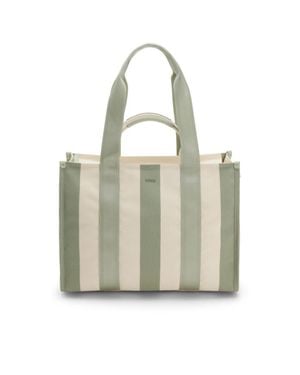 BOSS Striped Tote Bag - White