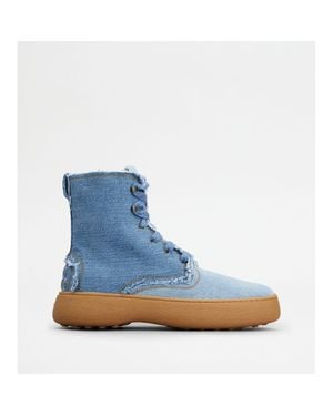 Tod's W. G. Lace-Up Ankle Boots - Blue