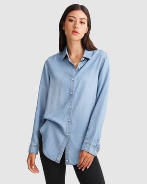Belle & Bloom Keep Me Wild Denim Top - Blue