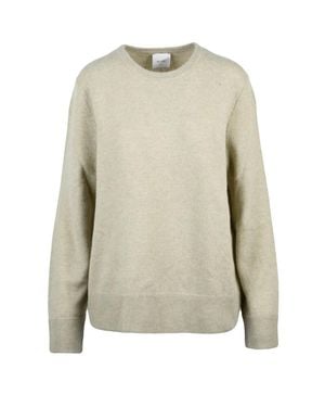 Alysi Relaxed Fit Crew Neck Knit Sweater - Natural