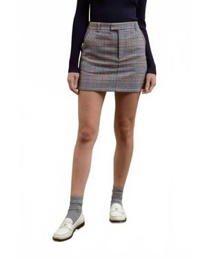 The Workshop Studio High Waist Plaid Mini Skirt - Black
