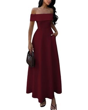 Luna Tuccini Off-The-Shoulder Maxi Dress - Red