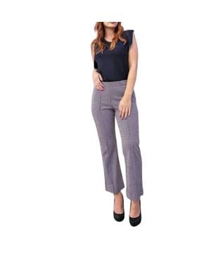 Eva Franco Houndstooth Flare Pant - Blue