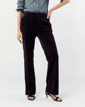 ANN MASHBURN Lindy Velvet Trouser Pants - Blue