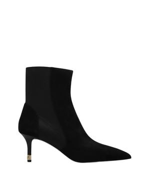 Furla Suede Pointed-Toe Ankle Boots - Black