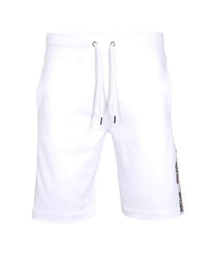 Moschino Side Stripe Logo Shorts - White