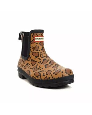 HUNTER Original Chelsea Leopard Rain Boot - Brown