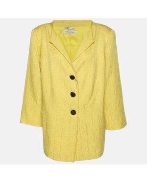 Marina Rinaldi Jacquard Blazer - Yellow