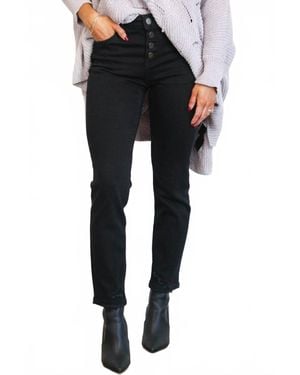 Risen Jackson 4 Button Straight Leg Jeans - Black