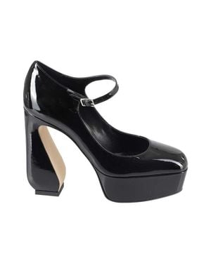 SI ROSSI Patent Leather Pump With Irregular High Heel - Black