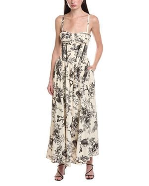 Maison Tara Printed Dress - White