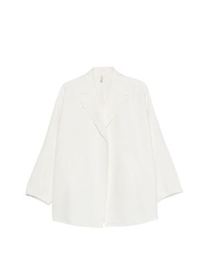 Boboutic Cotton And Linen Long Blazer - White