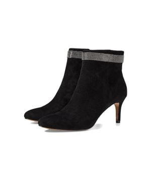 Pelle Moda Yori Bootie M Suede Pointed Toe Stiletto Heel Htat156 - Black