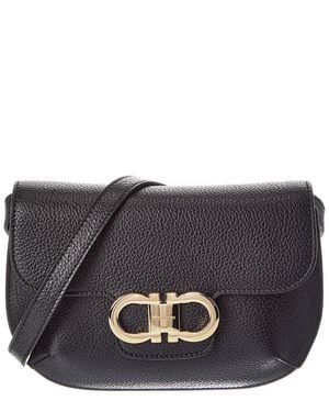 Ferragamo Ferragamo Gancini Leather Shoulder Bag - Gray