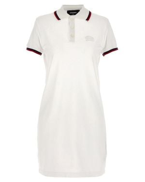DSquared² Maxi Cut Out Polo Dress - White