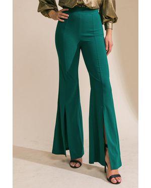 TRUEDAMES Hey Darling Woven Flare Pants - Green