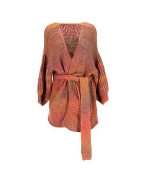 LoveShackFancy Brady Knitted Belted Cardigan - Orange
