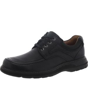 Clarks Un Ramble Lace Leather Round Toe Oxfords - Black