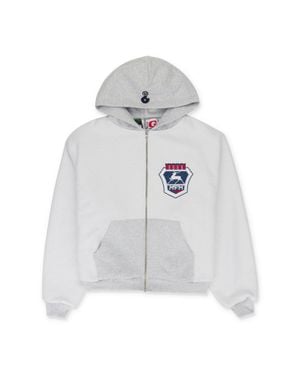 MURD333R.FM x GR33DY UNIT Greedy Unit X Murd333R. Fm Double Layered Hoodie - Gray