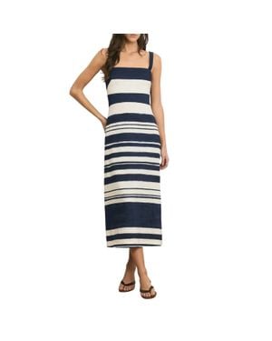 Veronica Beard Ella Striped Midi Dress - Blue