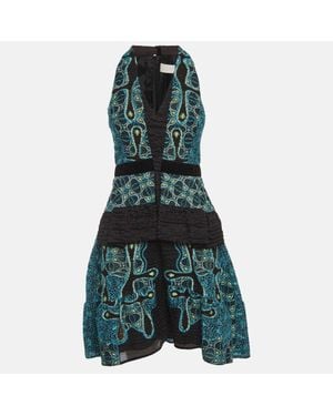 Peter Pilotto Jacquard Tiered Mini Dress - Green