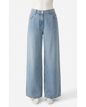 Z Supply Mia Loose Wide Leg Denim Pants - Blue