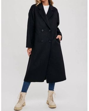 Bluivy Handmade Double Breasted Longline Coat - Blue