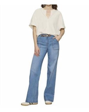 Sanctuary Sculpted Insider Wide Leg Jeans - Blue