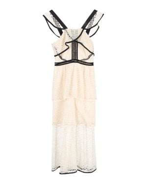 Self-Portrait Tiered Midi Dress - White