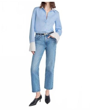 FAVORITE DAUGHTER The Cuffed Statement Shirt - Blue