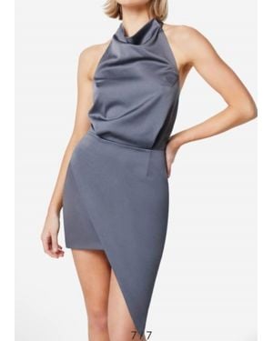 Elliatt Asymmetric Satin Cocktail Dress - Blue
