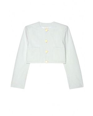 FRAME Seersucker Cotton Jacket - White