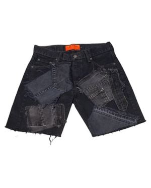 KnotWtr Patch Denim Shorts - Blue