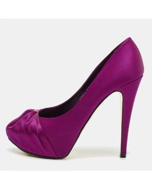 Gina Satin Clair Hoodie Platform Pumps - Purple