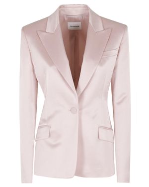 ANDAMANE Bianca Shiny Single-Breasted Viscose-Blend Blazer - Pink