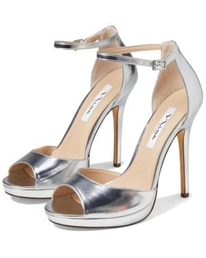 Nina Famia Sandals Womenm Platform Stiletto Heel Ankle Strap Zogg3158 - Natural