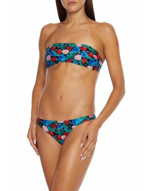 ViX Bella Basic Floral Bandeau Bikini Top - Blue