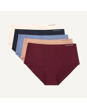 Nautica Logo Microfiber Brief, 5-Pack - Red