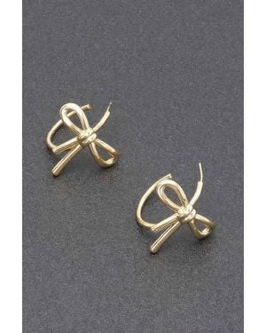 Fashnzfab Classic Plated Metal Earrings - Gray