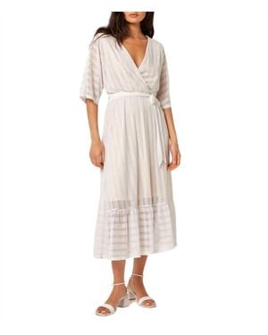 Apricot Lurex Mesh Kimono Maxi Dress - White