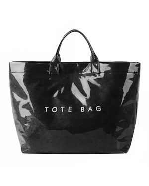 Josslyn by Wall to Wall Glossy Waterproof Tote Bag - Black