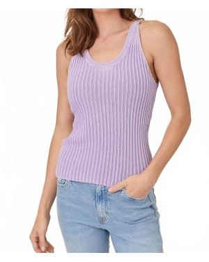 Mystree Washed Sweater Tank Top - Purple