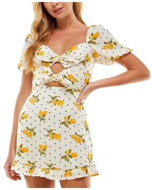 City Studios Juniors Cutout Tie Front Dress - Multicolor