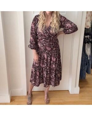 Dex Wrap Top Midi Dress - Multicolor